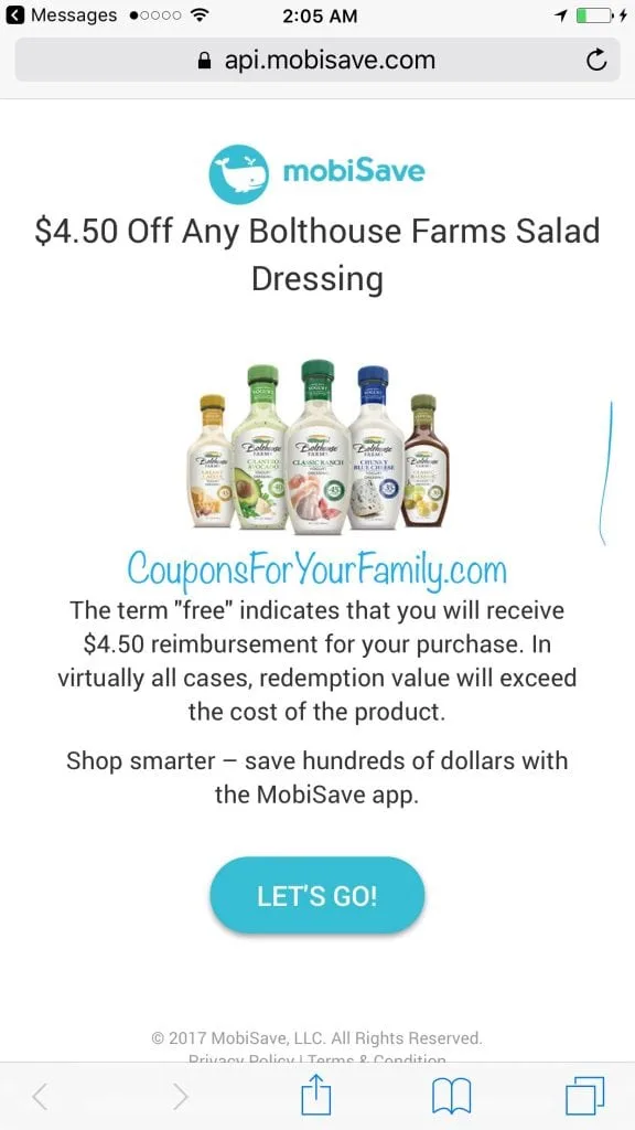 FREE Bolthouse Farms Salad Dressing
