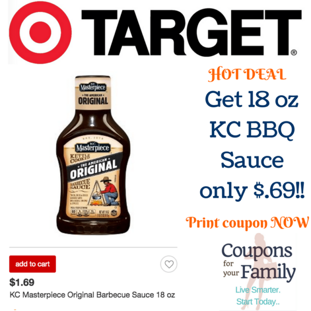 Get KC BBQ Sauce for only $.69 at Target ~~Hurry &amp; print coupon!