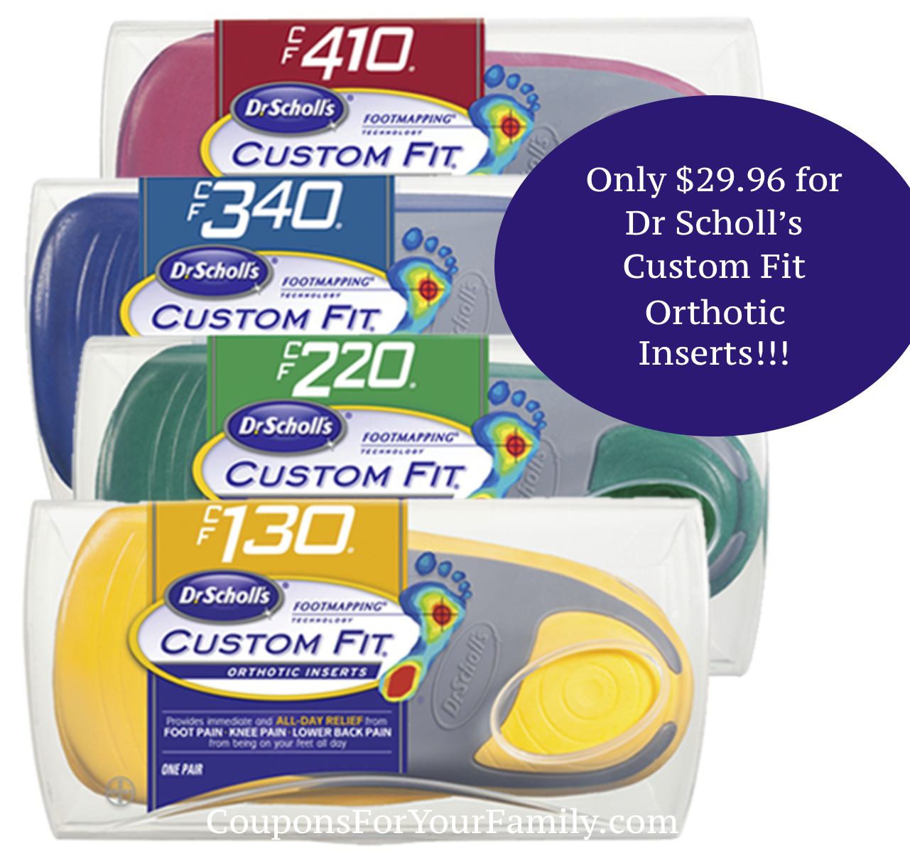 Get Dr Scholls Custom Fit Foot Inserts for only $29.96 {Reg $49.96} at Walmart!!