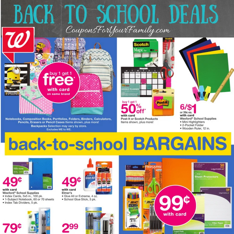 Walgreens Back to School Deals