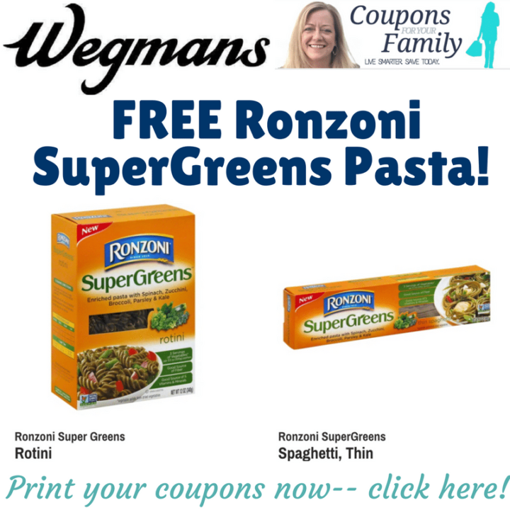 Free Ronzoni SuperGreens Pasta at Buffalo Wegmans stores!!! (.99 other locations)