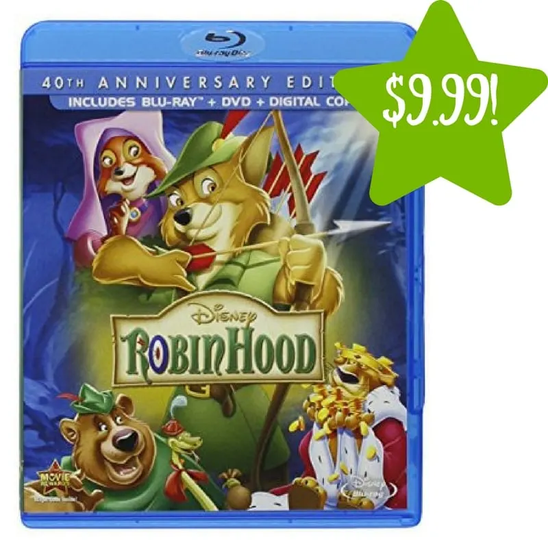 Amazon: Robin Hood 40th Anniversary Edition DVD + Blu-ray + Digital Only $9.99 Amazon: Robin Hood 40th Anniversary Edition DVD + Blu-ray + Digital Only $9.99