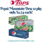 Print these Pepsi coupons to get 12pks for $2.74 at Tops when stacking ...