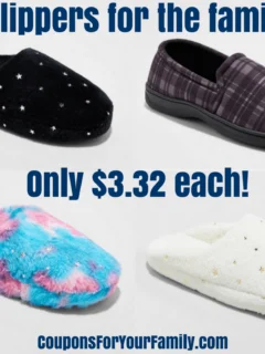 slippers for $3.32