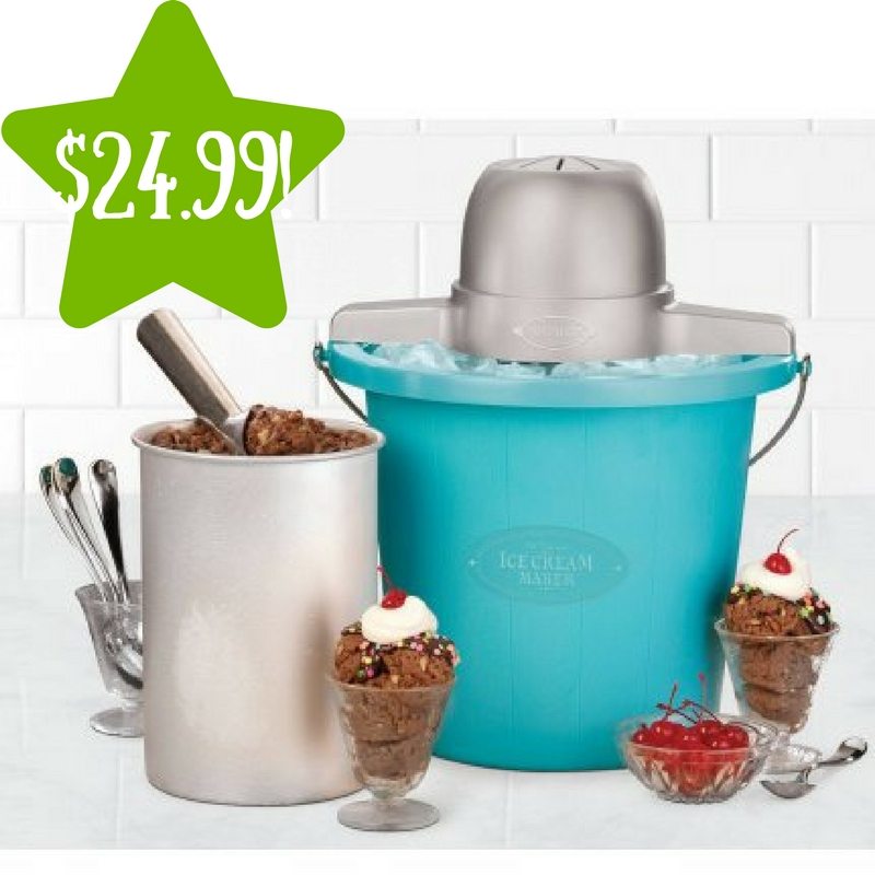 Walmart: Nostalgia Electrics 4-Quart Electric Ice Cream Maker Only $24.99 (Reg. $40) 