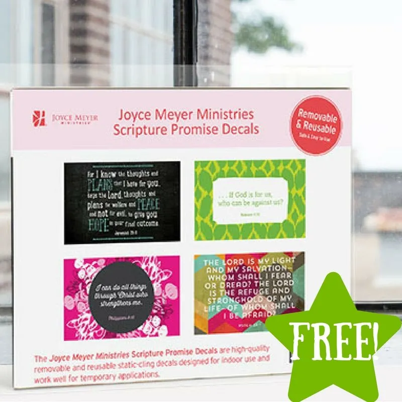 FREE Joyce Meyer Scripture Promise Decals FREE Joyce Meyer Scripture Promise Decals