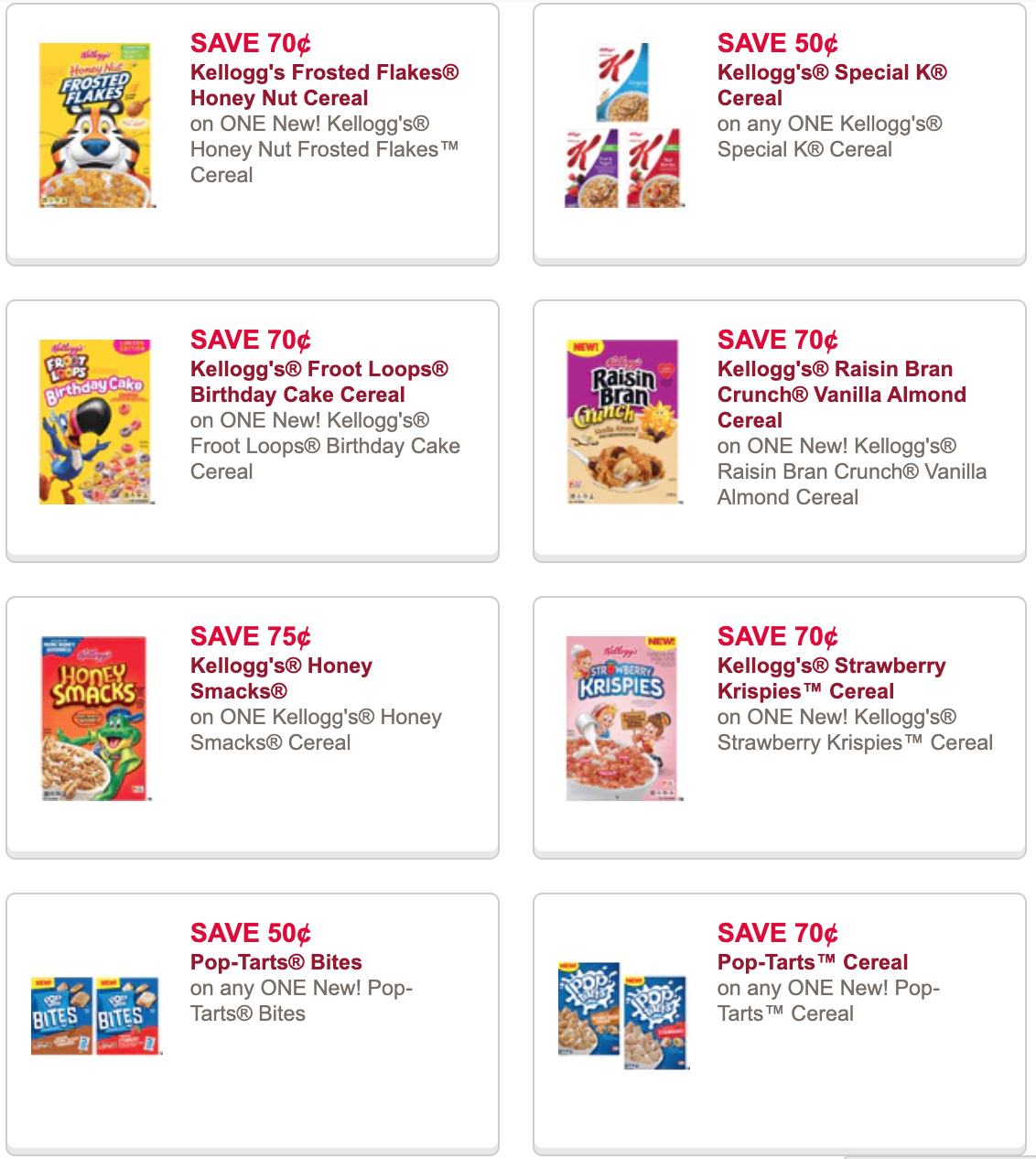 Kelloggs cereal coupons