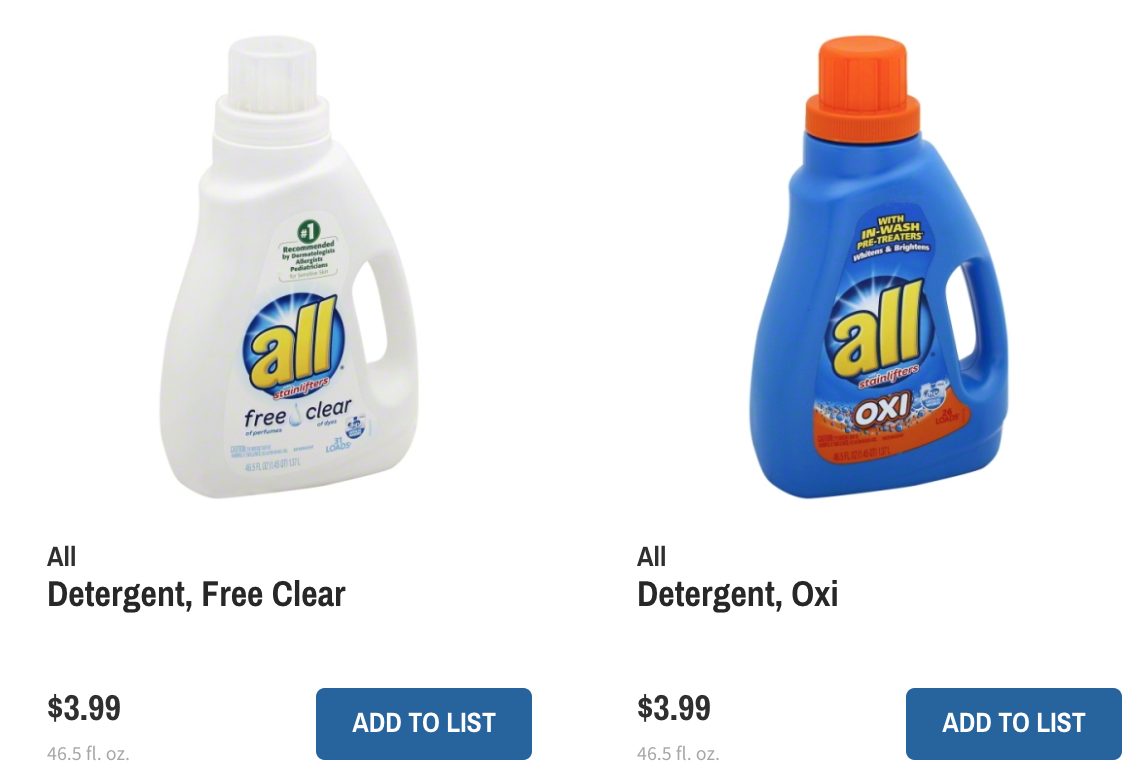 All Laundry Detergent only $1.99 at Wegmans with new coupon!!