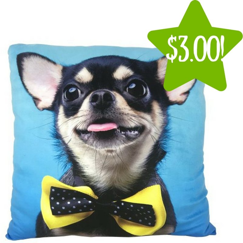 Walmart: Photo Real Chihuahua Bow Tie Throw Pillow Only $3.00 (Reg. $9) 