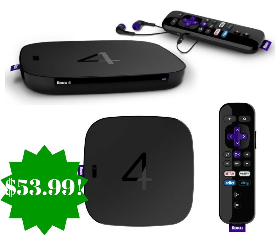 Amazon: Roku 4 HD and 4K UHD Streaming Media Player Only $53.99 (Reg. $130, Today Only) 