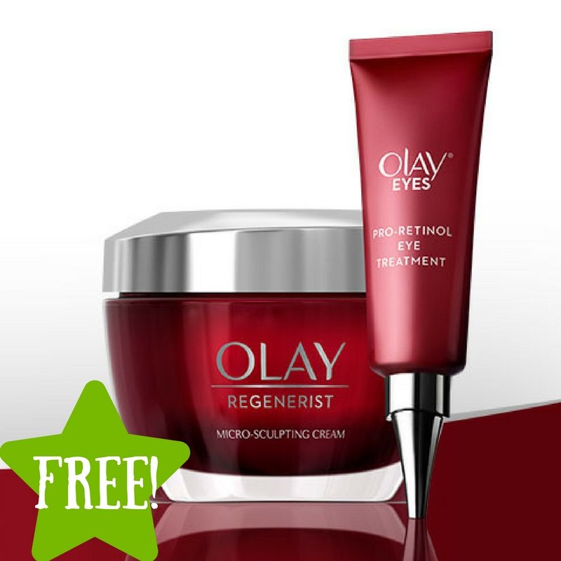 FREE Olay Regenerist Cream & Olay Eyes Pro-Retinol Treatment