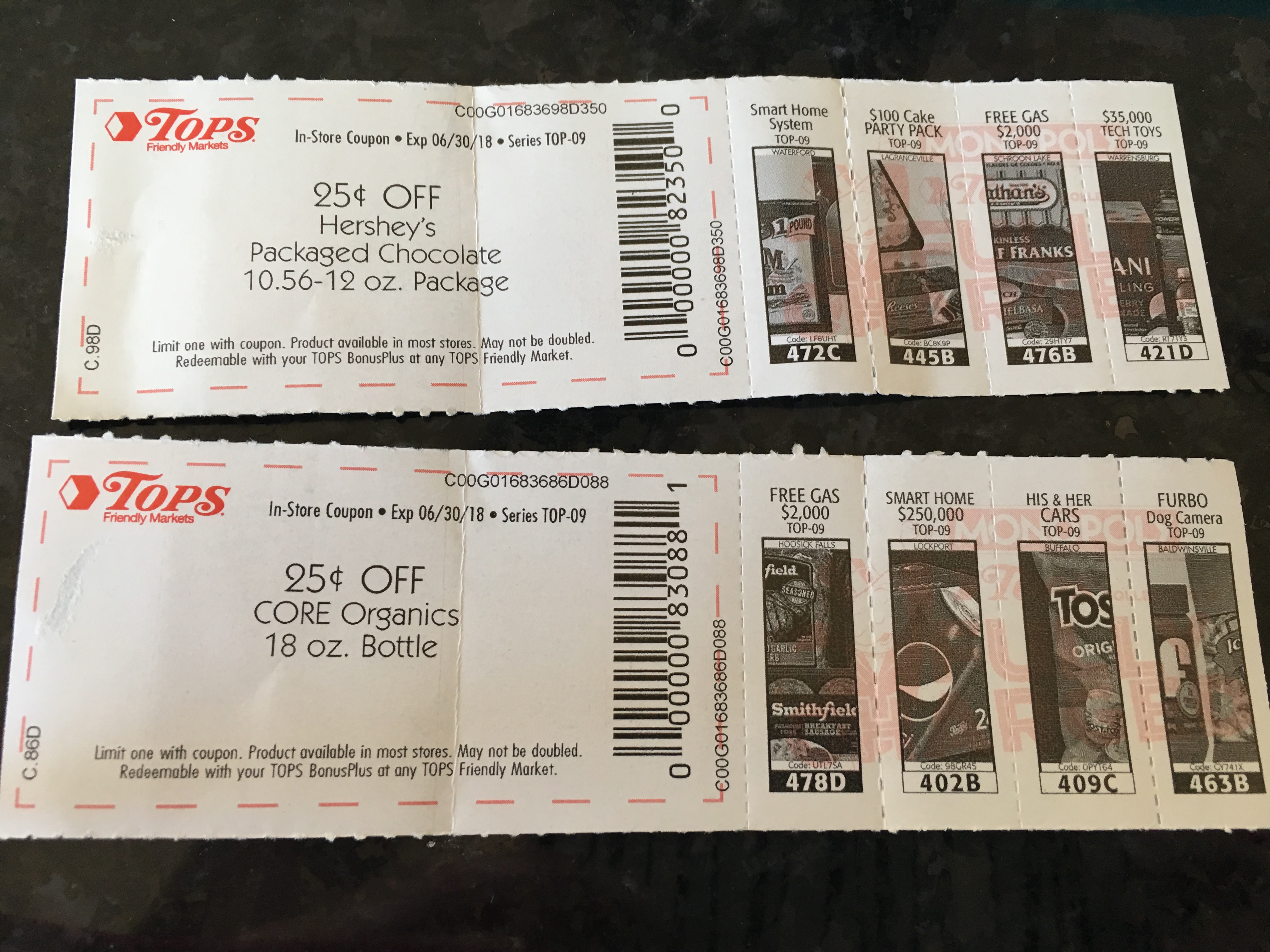 2018 Tops Monopoly Game is in full swing....Get Coupons, Win Prizes and more!