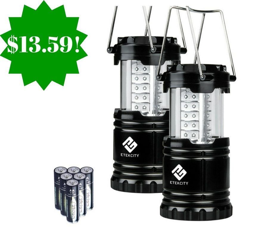 Amazon: Etekcity 2 Pack Portable LED Camping Lantern Flashlights Only $13.59 (Reg. $30) 