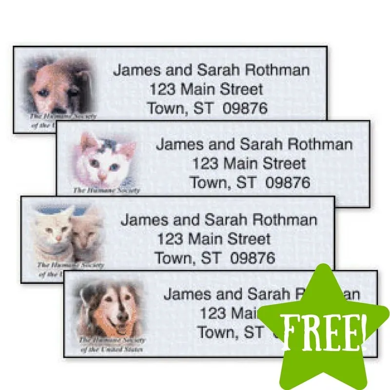 FREE The Humane Society Address Labels FREE The Humane Society Address Labels