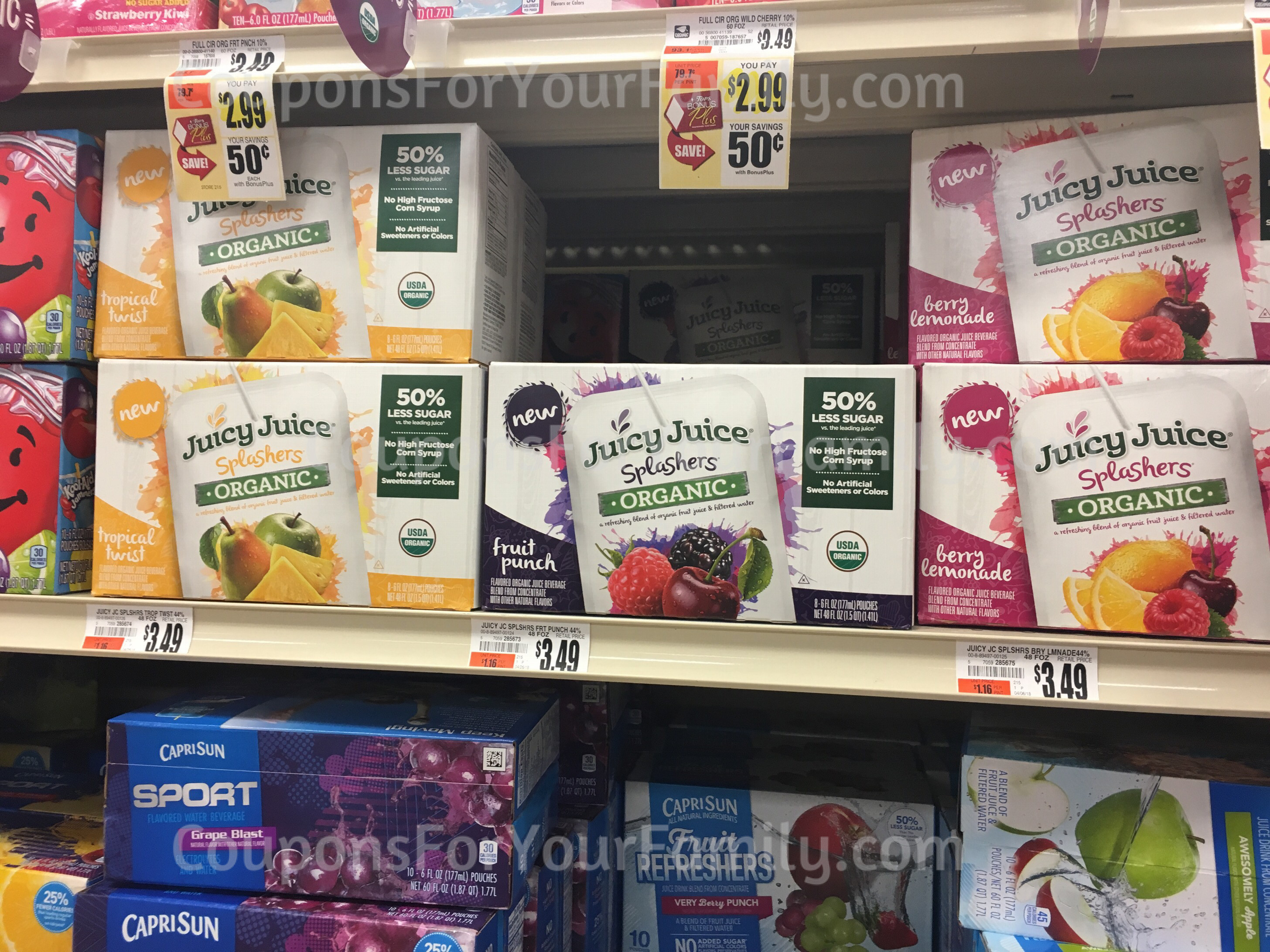 **HOT** Tops Markets ORGANIC Juicy Juice Pouches for only $.99 this week!!