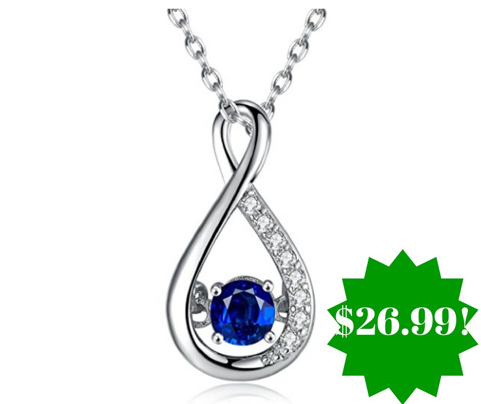 Amazon: Caperci Sterling Silver Created Blue Sapphire Infinity Necklace Only $26.99 (Reg. $110) 
