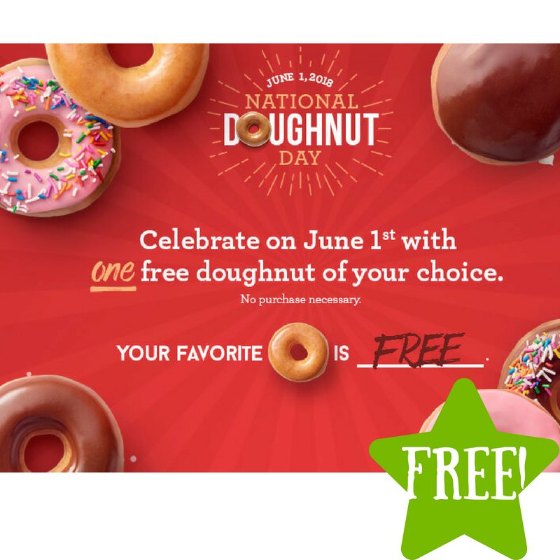 FREE Doughnut at Krispy Kreme on June 1st