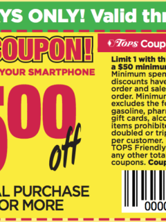 Tops Markets $5 off $50