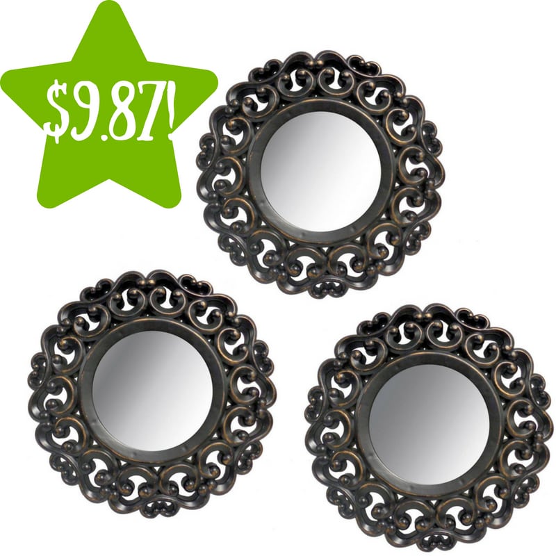 Walmart: Mainstays 3-Piece Scroll Mirror Set Only $9.87 (Reg. $20)