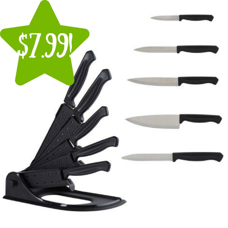 Walmart: Mainstays 6 Piece Foldable Sheath Block Knife Set Only $7.99 (Reg. $15)
