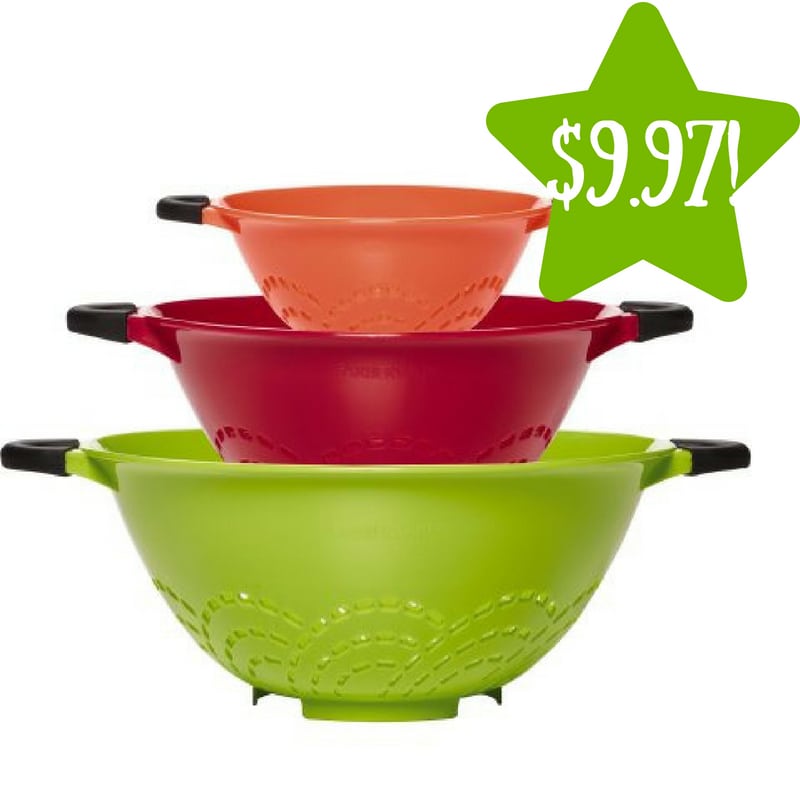 Walmart: Set of 3 Farberware Soft Grip Strainers Only $9.97 