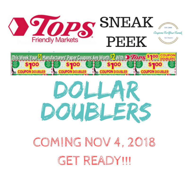 WOOHOOO!!! Tops DOLLAR DOUBLERS coming week of 11/4!!!! Sign up to get full list of deals coming!!