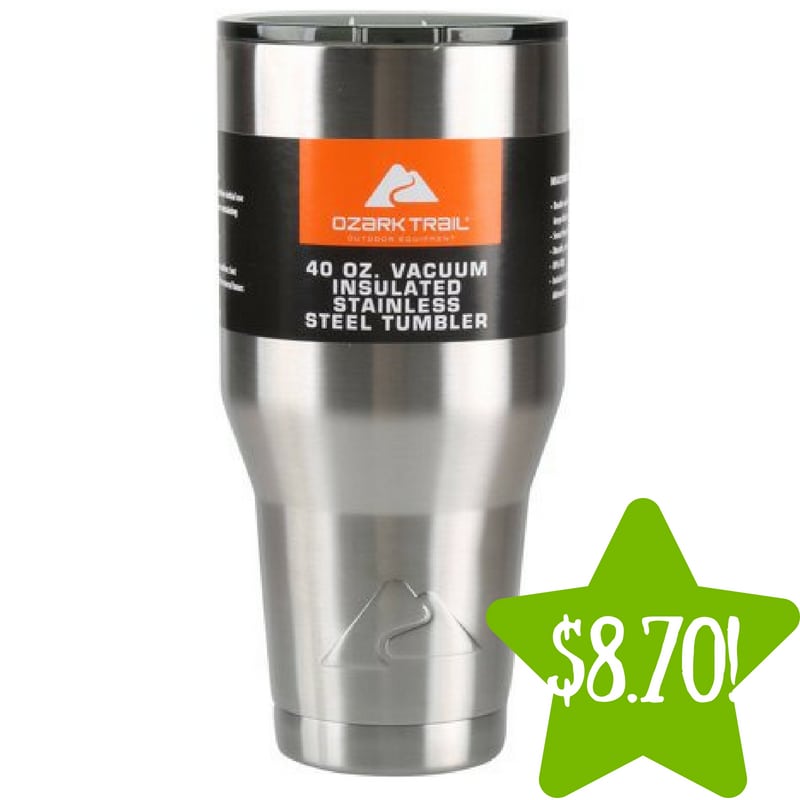 Walmart: Ozark Trail 40 oz Vacuum Insulated Stainless Steel Tumbler Only $8.70 (Reg. $13)