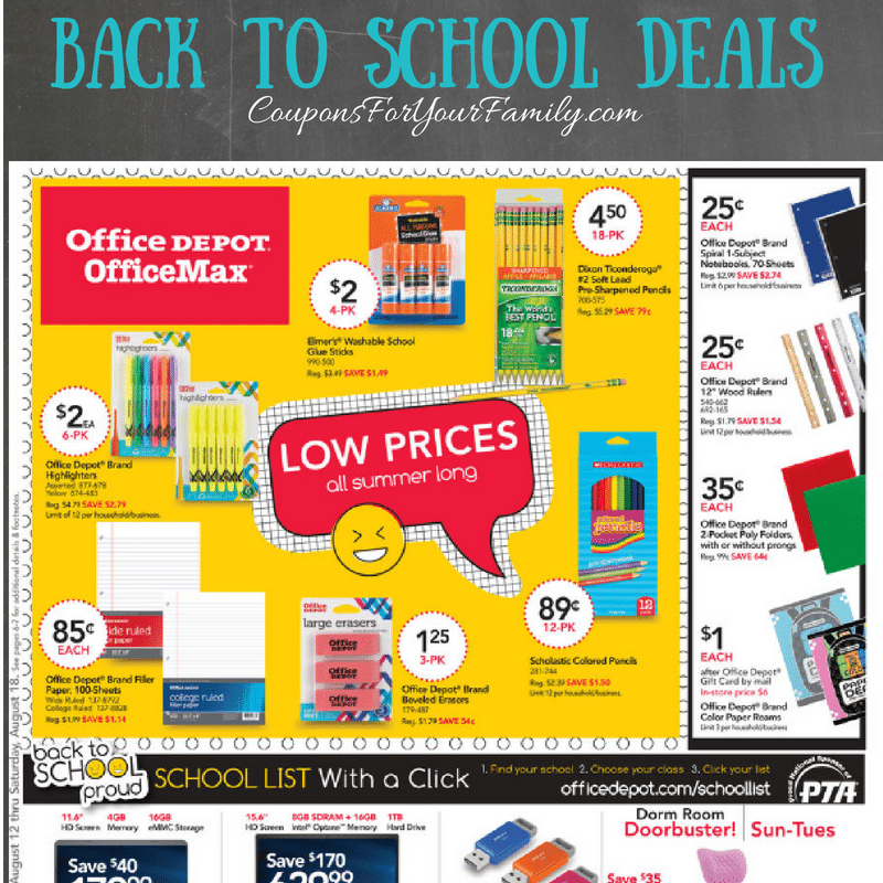 Office Depot Weekly Ad Preview & Back To School Deals 8/19-8/25 are live!