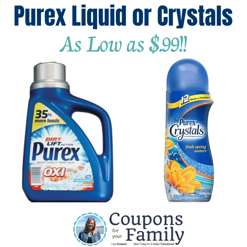 *HOT* 3 NEW Printable Purex Coupons & Store deals for Purex Liquid & Crystals only $.99 !