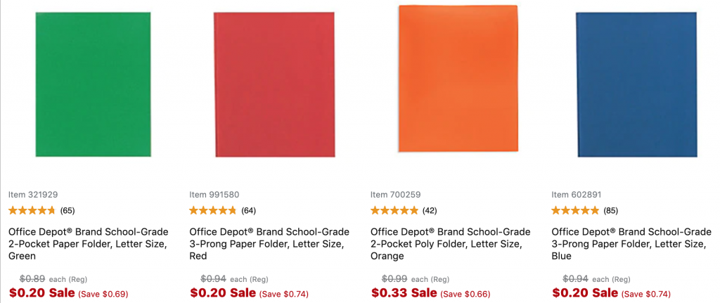 office depot 2 pocket folders