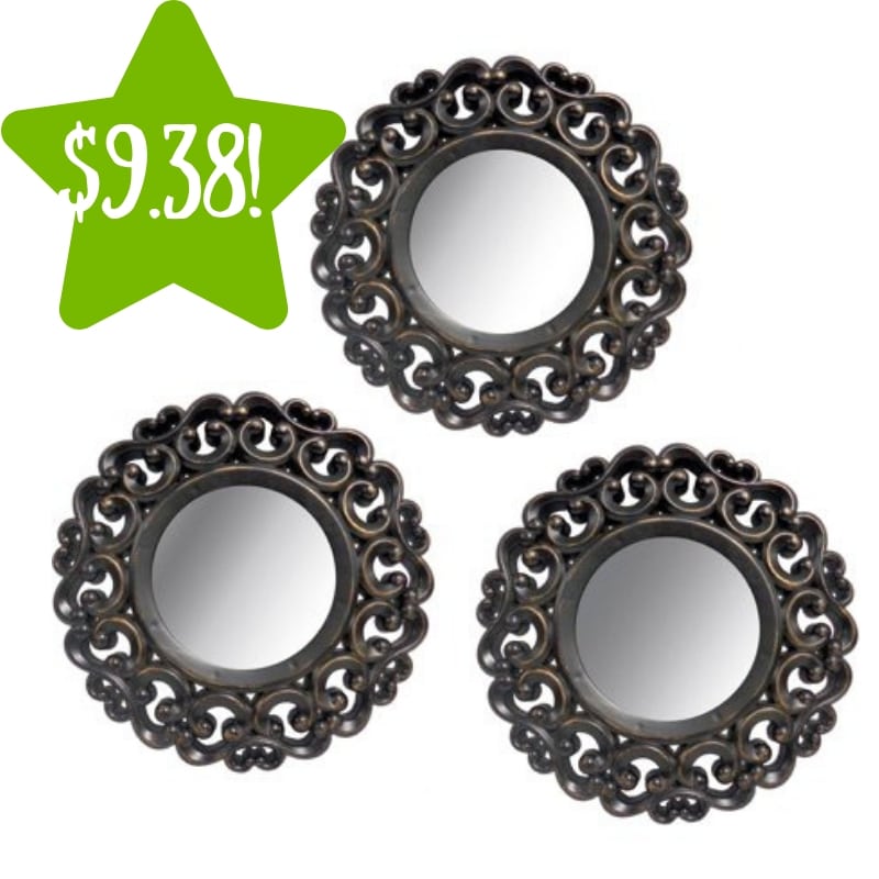 Walmart: Mainstays 3-Piece Scroll Mirror Set Only $9.38 (Reg. $20)