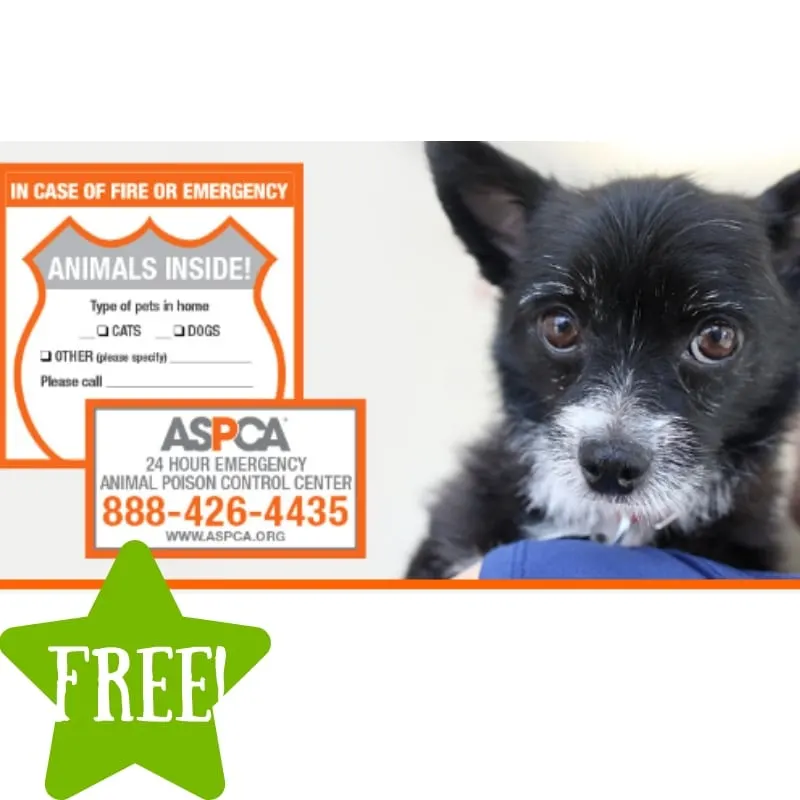 FREE ASPCA Pet Safety Magnet & Window Decal FREE ASPCA Pet Safety Magnet & Window Decal