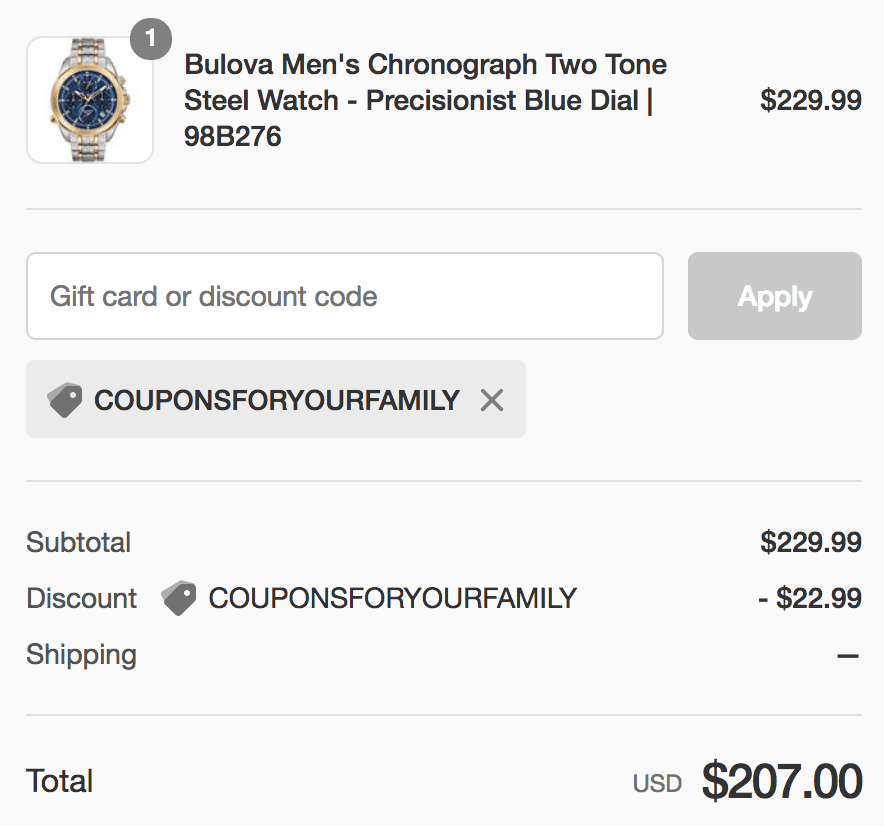 My Gift Stop Bulova Watch discount