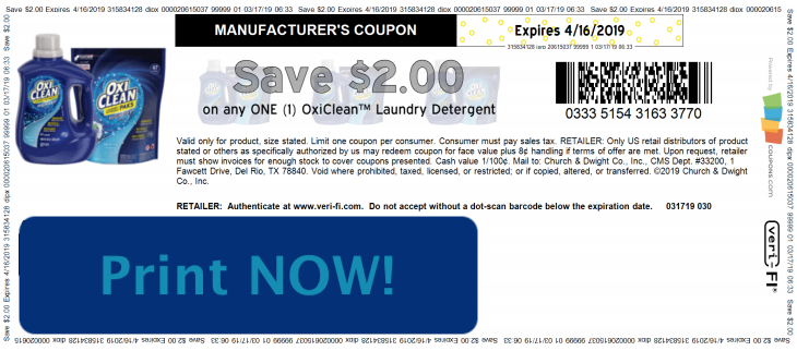 Oxy Printable Coupon