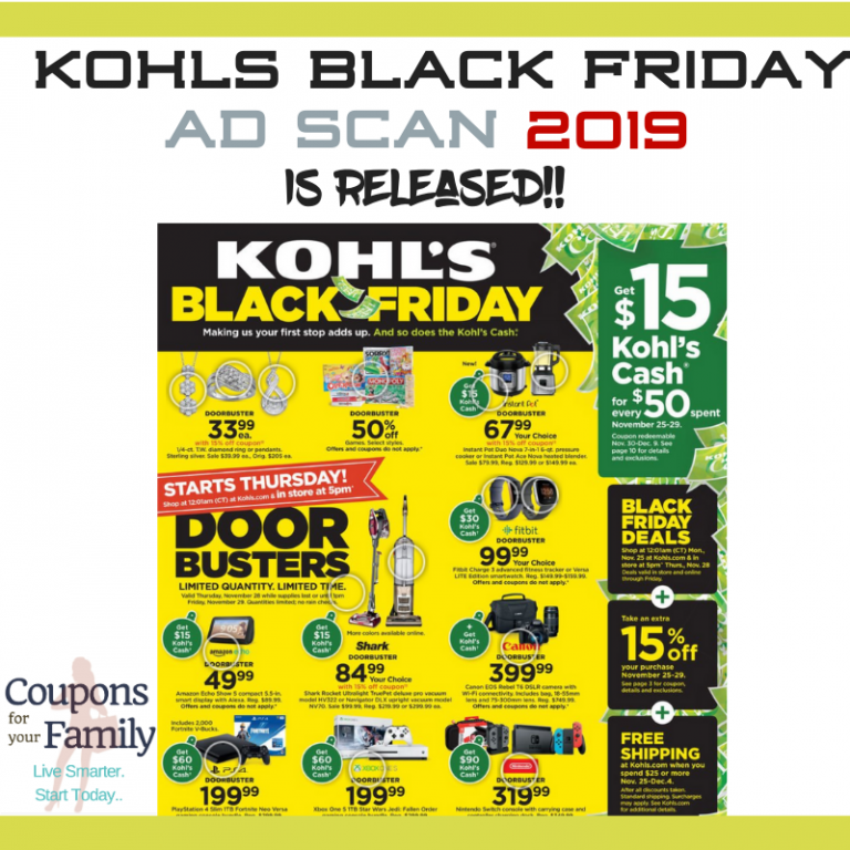 Kohls Black Friday Ad 2019 ~ DOORBUSTERS LIVE ONLINE NOW