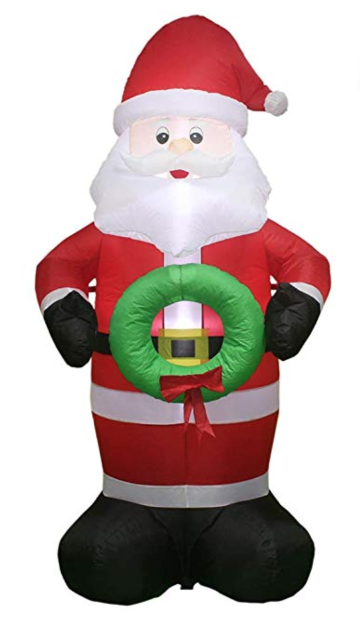 5 ft Inflatable Santa only 37.99 with 5 off Amazon Coupon!