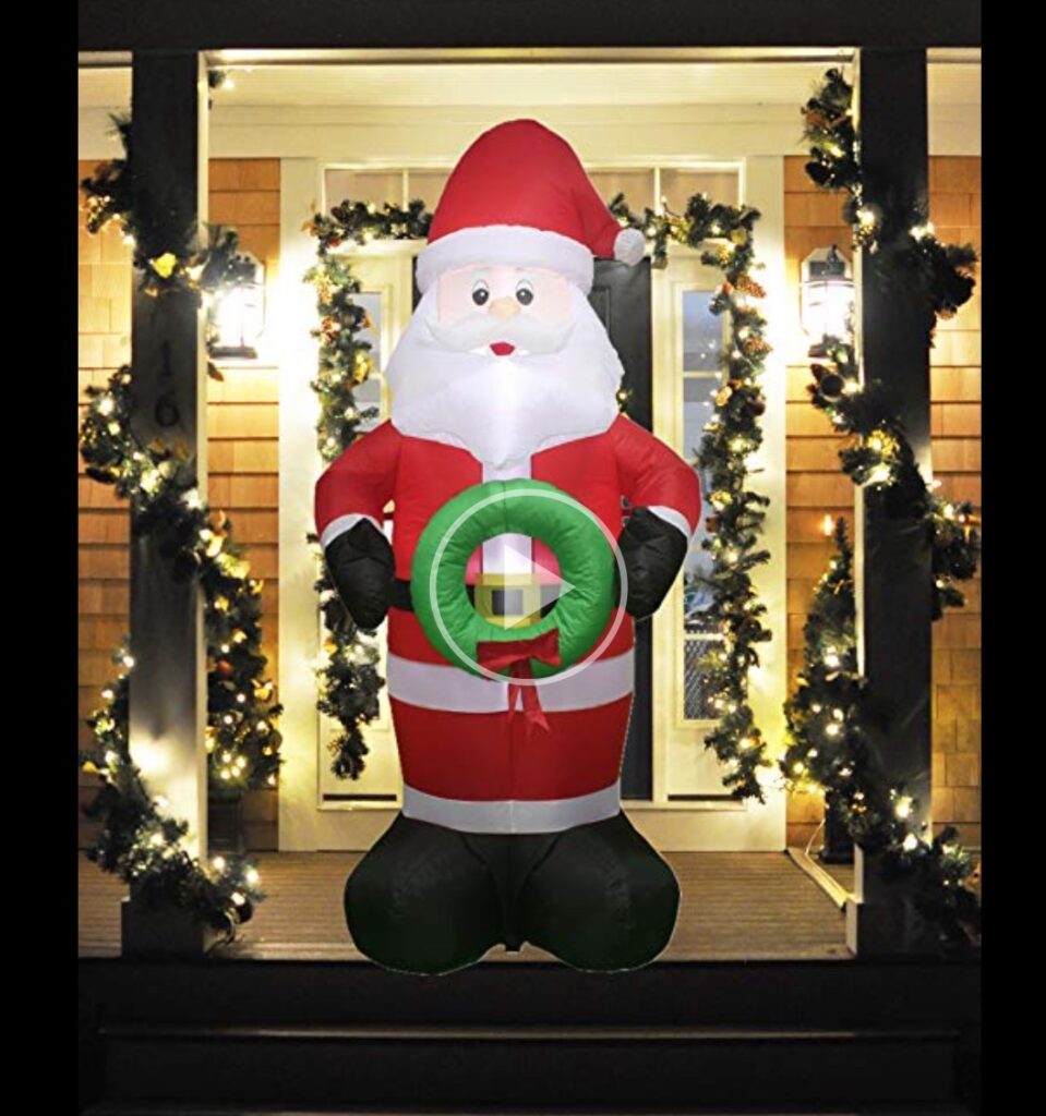 inflatable santa lit