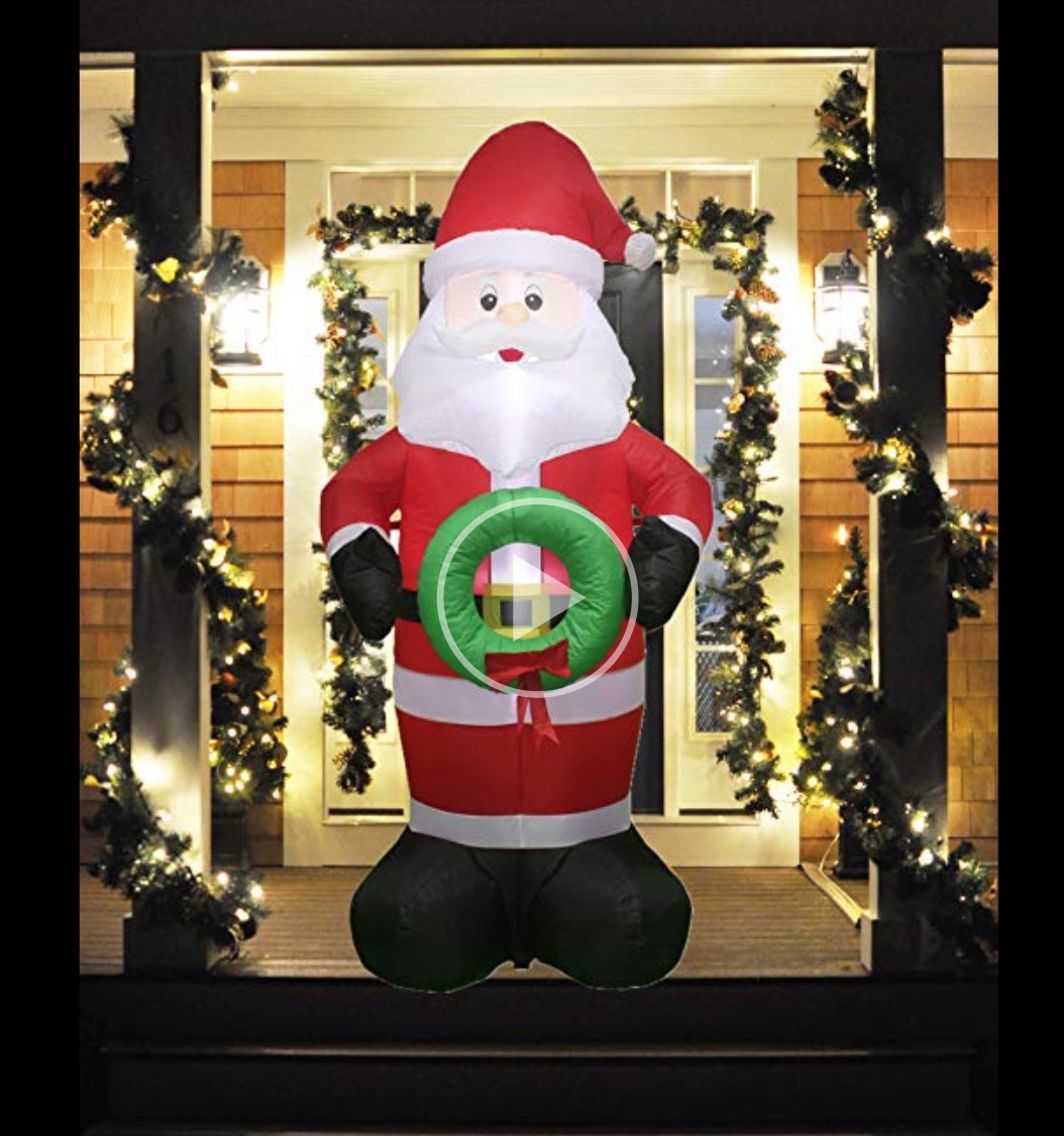 5 ft Inflatable Santa only $37.99 with 5% off Amazon Coupon!