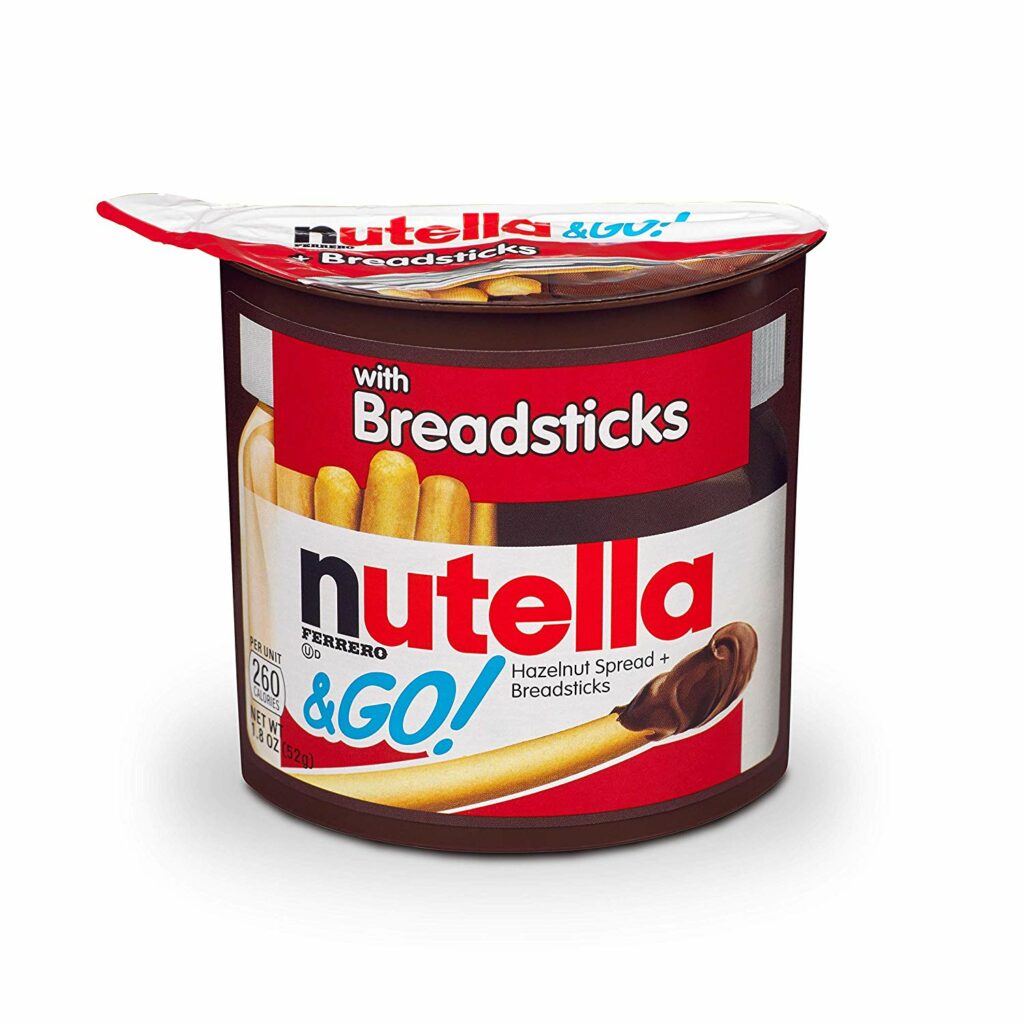 nutella & go hazelnut spread with breadsticks