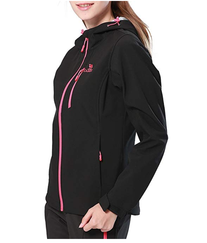 Camel Full Zip Windproof Jacket Black