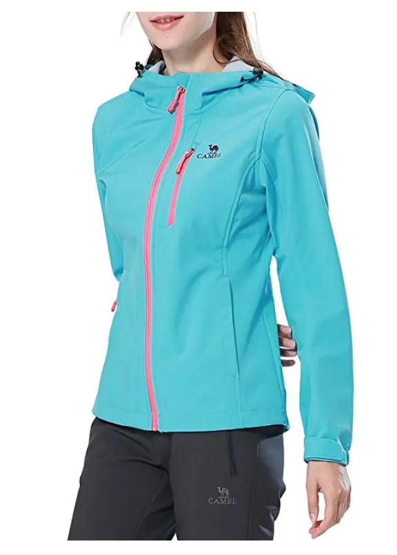 Camel Full Zip Windproof Jacket Teal