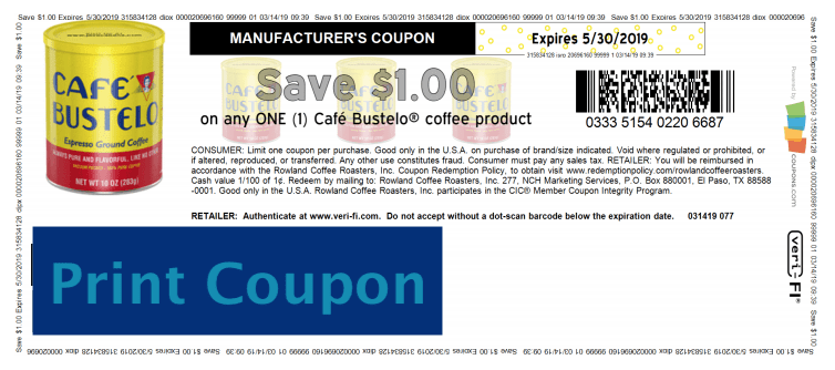 Cafe Bustelo coupons