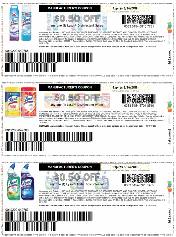 Lysol Spray Printable Coupons
