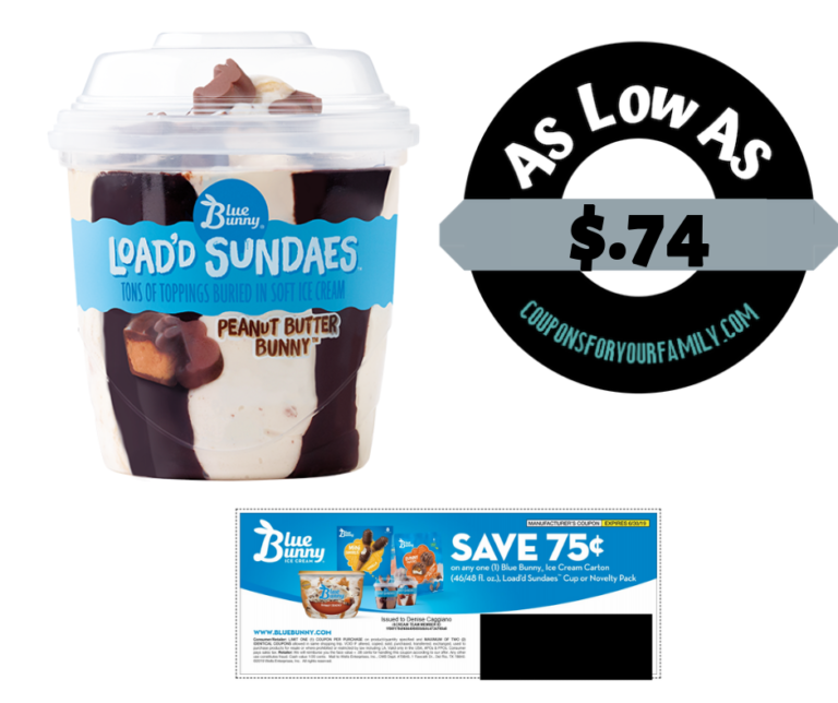 Blue Bunny Coupon Deal Only 74 99 For Loaded Sundaes