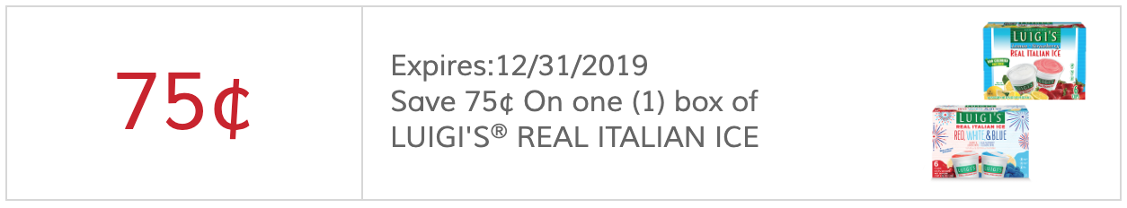 Luigi Italian Ice printable coupon makes for $1.34 deal at Tops Markets!