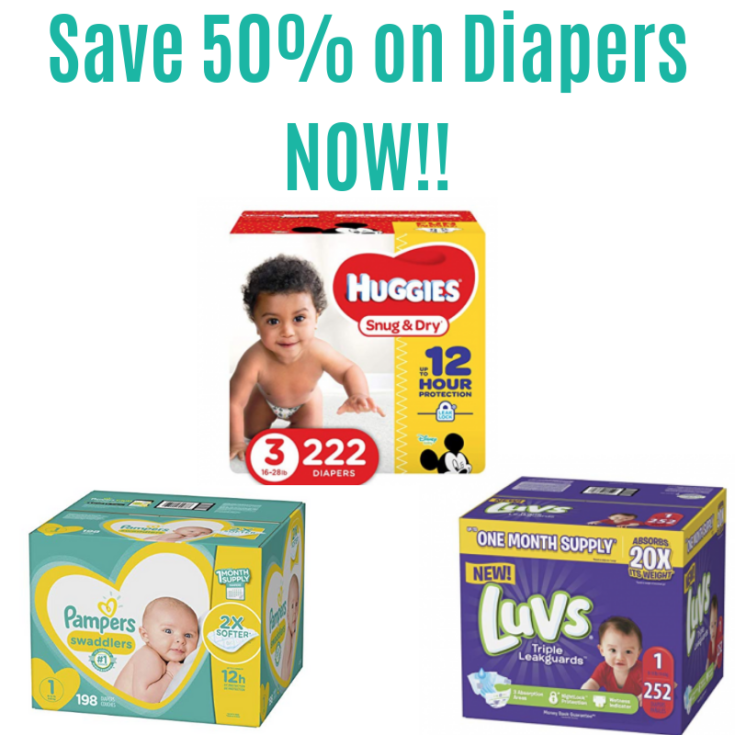 HOT Diaper deals 50 off Huggies, Pampers, and Luvs as low as .06