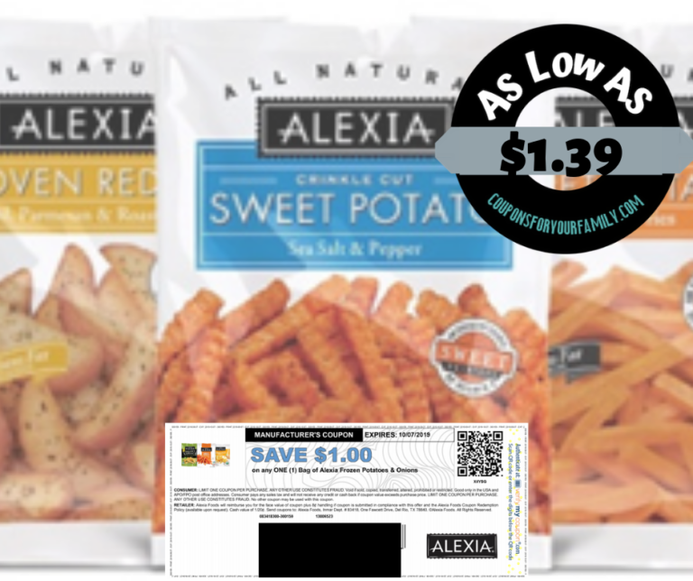 Rare Alexia Coupon and Store Deals as low as $1.38 for Alexia Fries!!