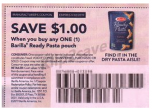 Barilla Ready Pasta Coupon makes for FREE Pasta at Tops!