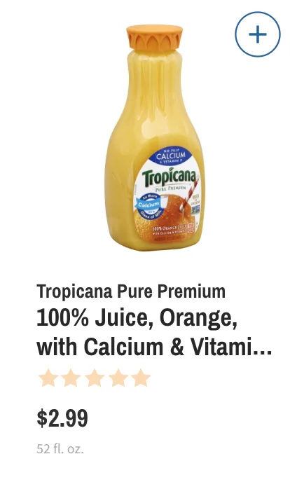 Wegmans Tropicana Orange Juice Deal