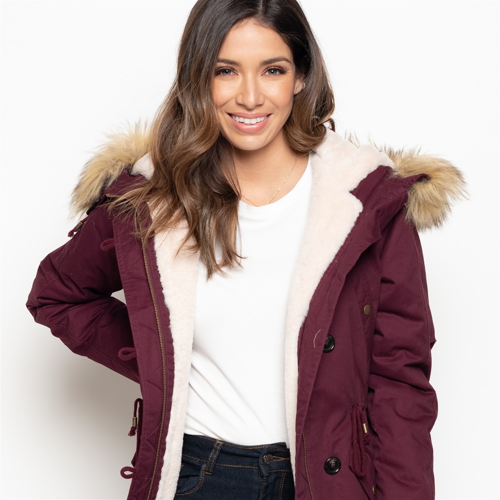 Fur Hooded Sherpa Lined Jacket ONLY $45.98 SHIPPED {Reg $72.99}